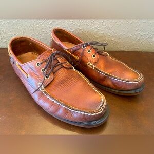 Brown leather Polo boat shoes, size 10.5M